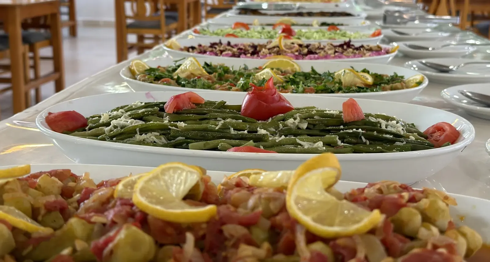 Open-buffet meal at the Adrasan Yazıcı Hotel restaurant